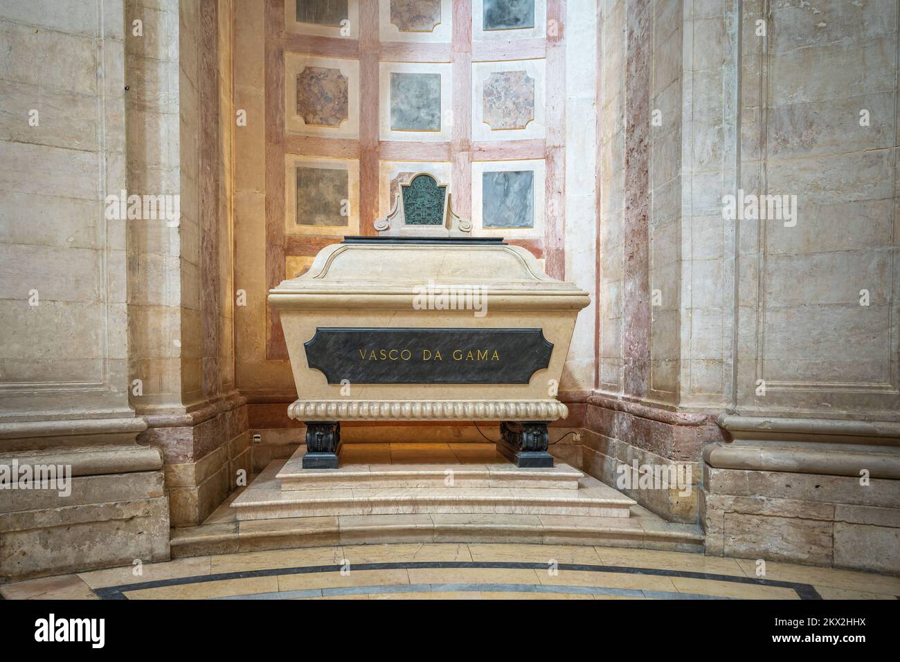 Vasco da Gama Cenotaph im nationalen Pantheon Interior - Lissabon, Portugal Stockfoto