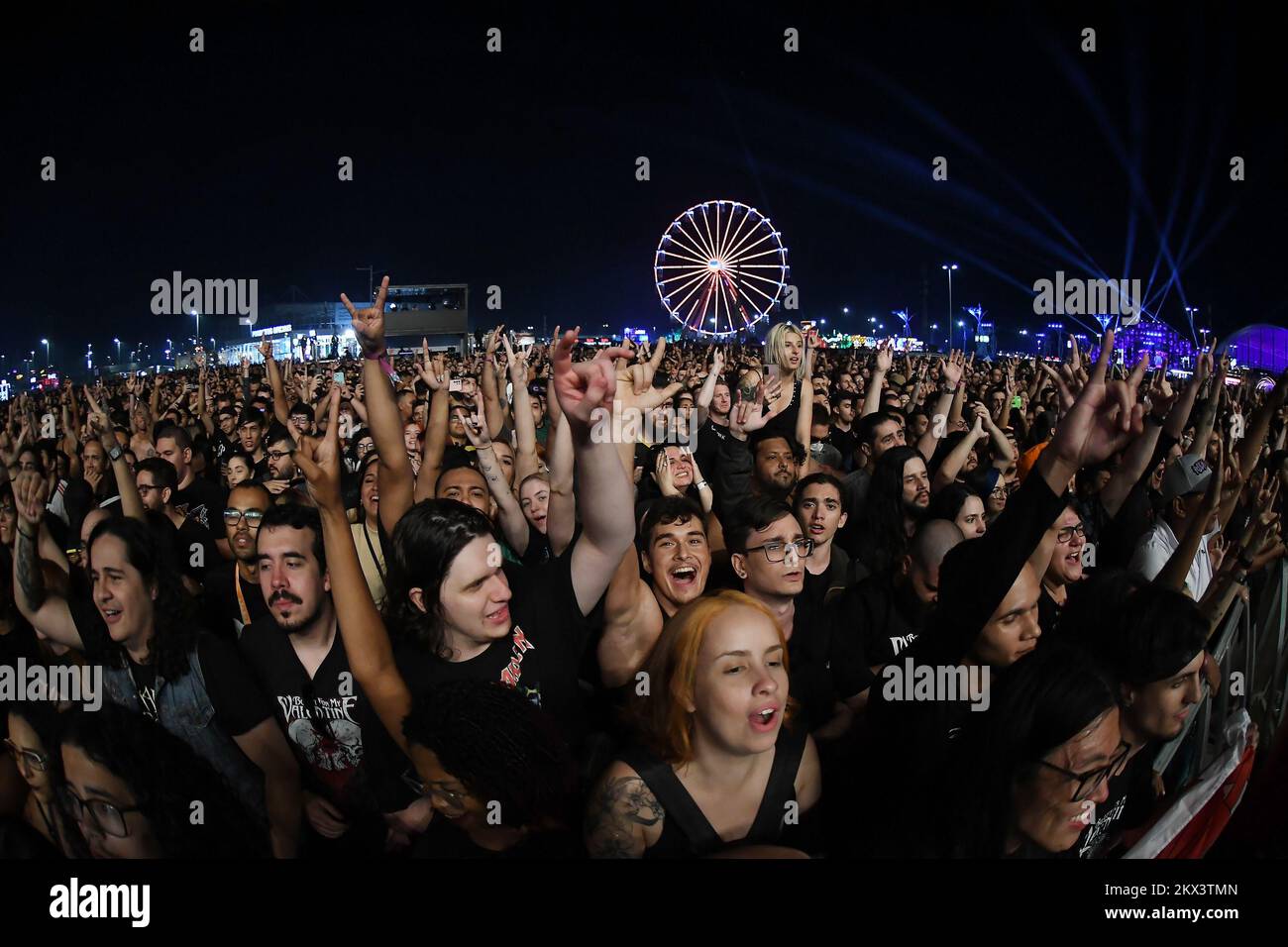 Rio de Janeiro, Brasilien, 2. September 2022. Rockmusik während der Show im The Rock in Rio 2022 Festival in der Stadt Rio de Janeiro. Stockfoto