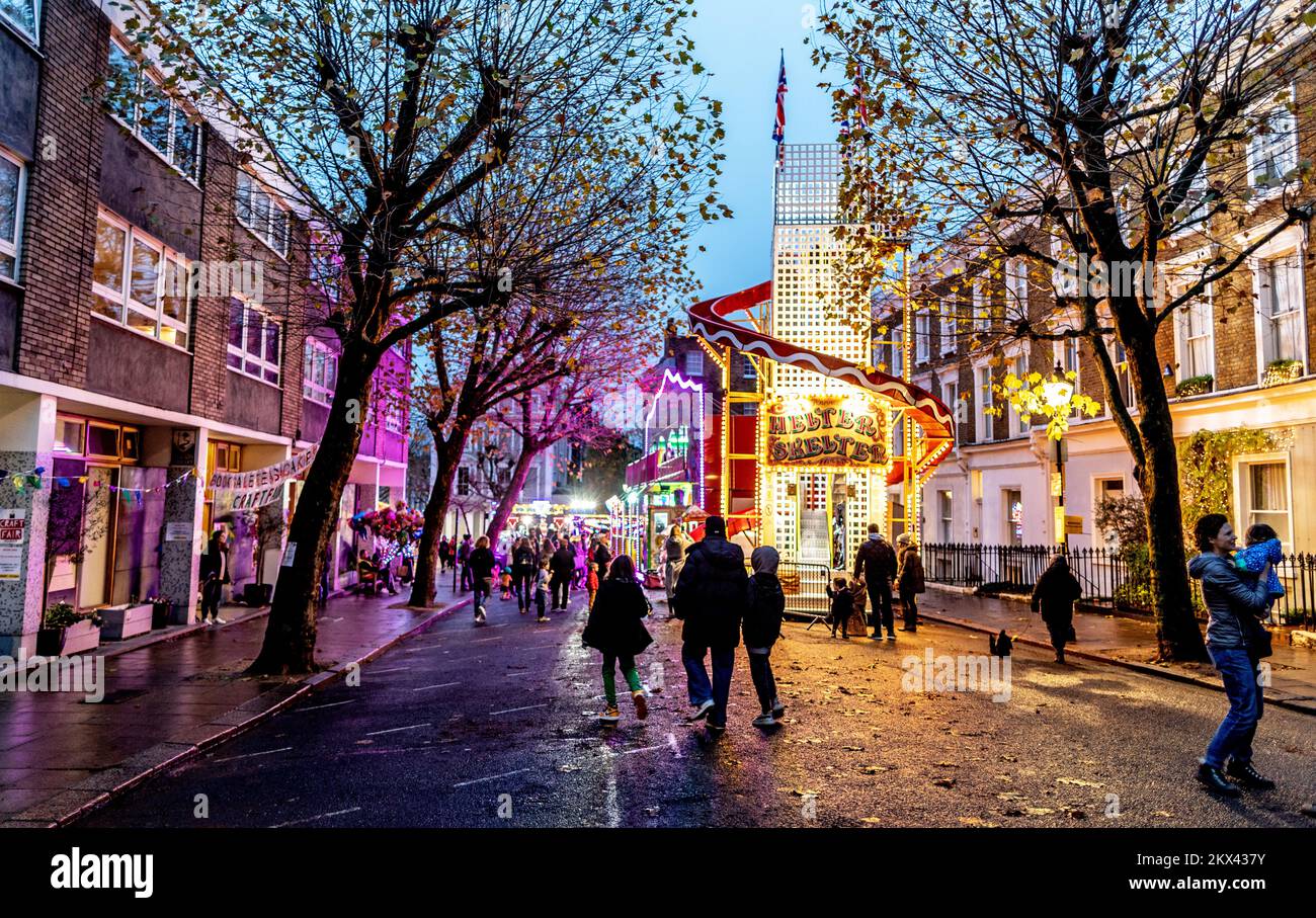 Der Weihnachtsmarkt in Primrose Hill 2022 London UK Stockfoto
