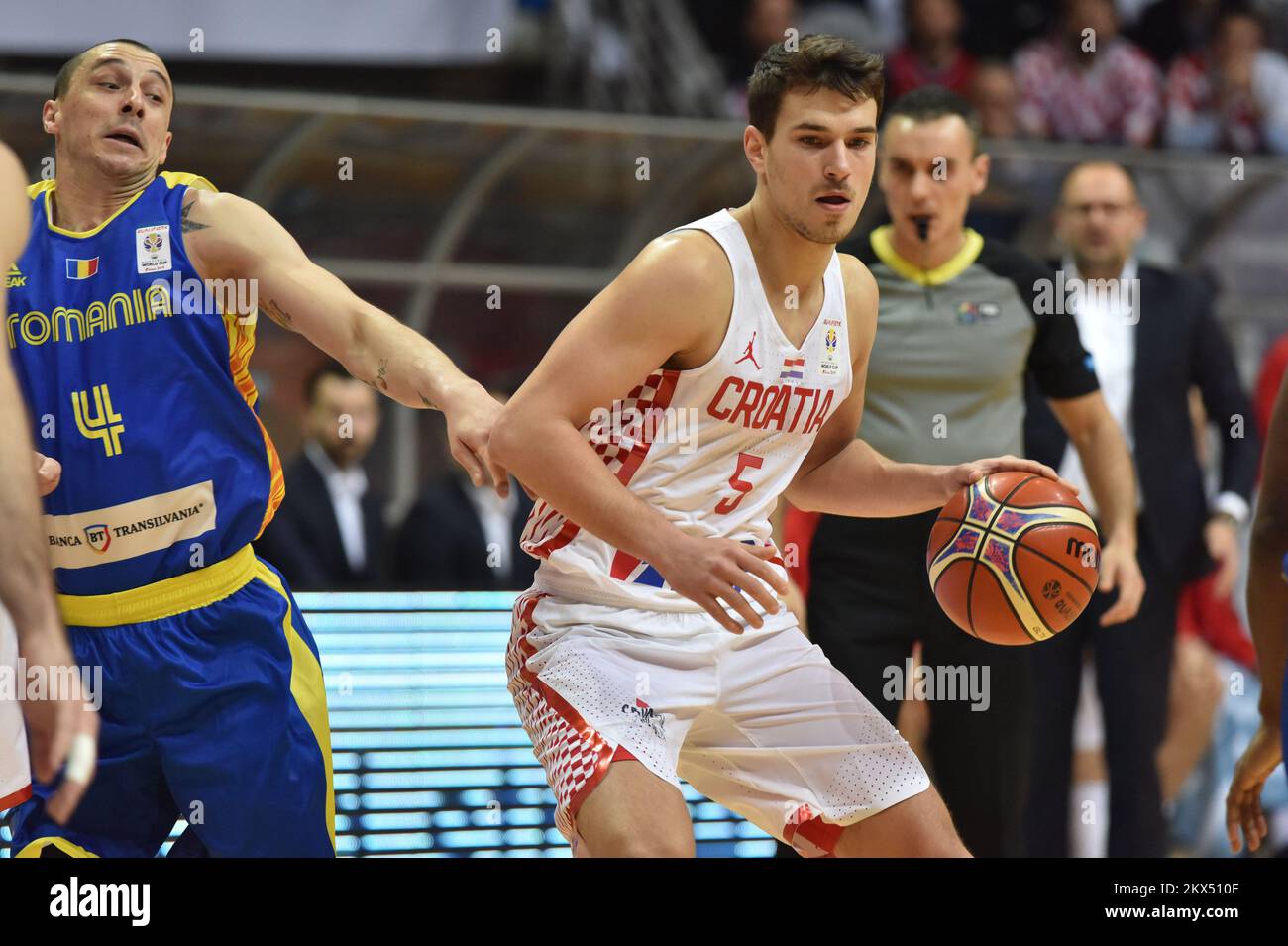 23.02.2018., Kresimir Cosic Hall, Zadar, Kroatien - 2019 FIBA Basketball-WM-Qualifikation, Gruppe D, Runde 3, Kroatien gegen Rumänien. Filip Kruslin. Foto: Hrvoje Jelavic/PIXSELL Stockfoto