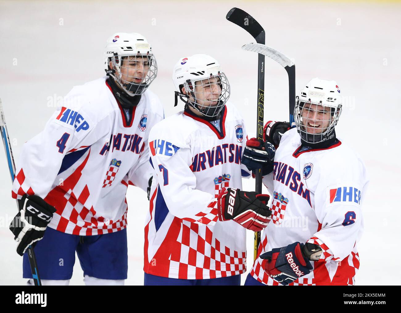 27.03.2018., Zagreb, Kroatien - 2018 IIHF Ice Hockey U18 World Championship, Division II, Gruppe B, Kroatien gegen Island. Foto: Igor Soban/PIXSELL Stockfoto