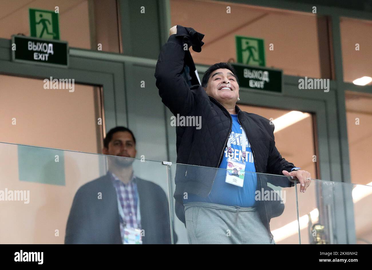 21.06.2018., Nizady Novgorod, Russland - Weltmeisterschaft 2018, Gruppe D, 2.. Runde, Argentinien - Kroatien. Diego Maradona. Foto: Igor Kralj/PIXSELL Stockfoto