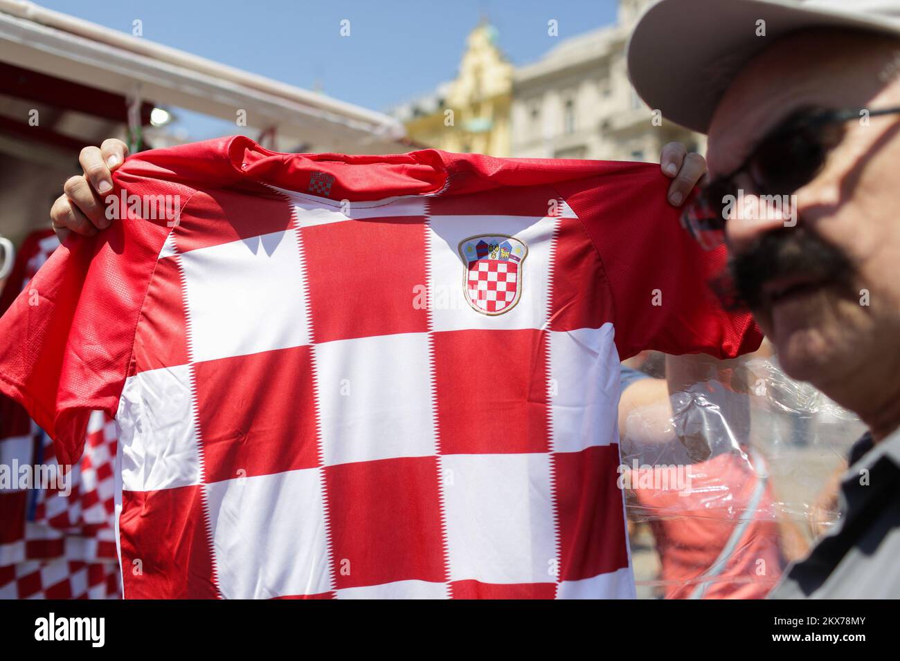 14.07.2018. Zagreb - Atmosphäre in der Stadt einen Tag bevor Kroatien im Endspiel der FIFA-Weltmeisterschaft 2018 gegen Frankreich spielt Foto: Filip Kos/PIXSELL Stockfoto