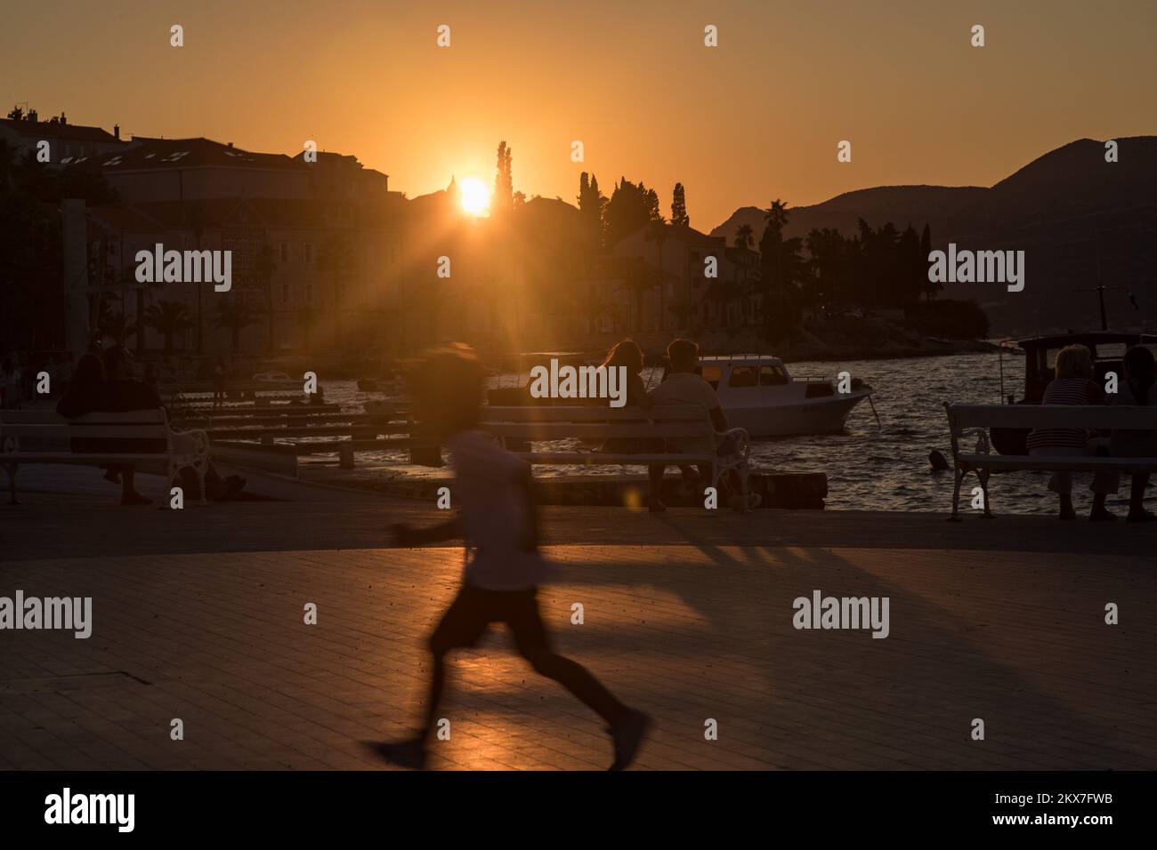 20.07.2018., Insel Korcula, Kroatien - Korcula ist eine historische befestigte Stadt an der geschützten Ostküste der Insel Korcula. Foto: Davor Puklavec/PIXSELL Stockfoto