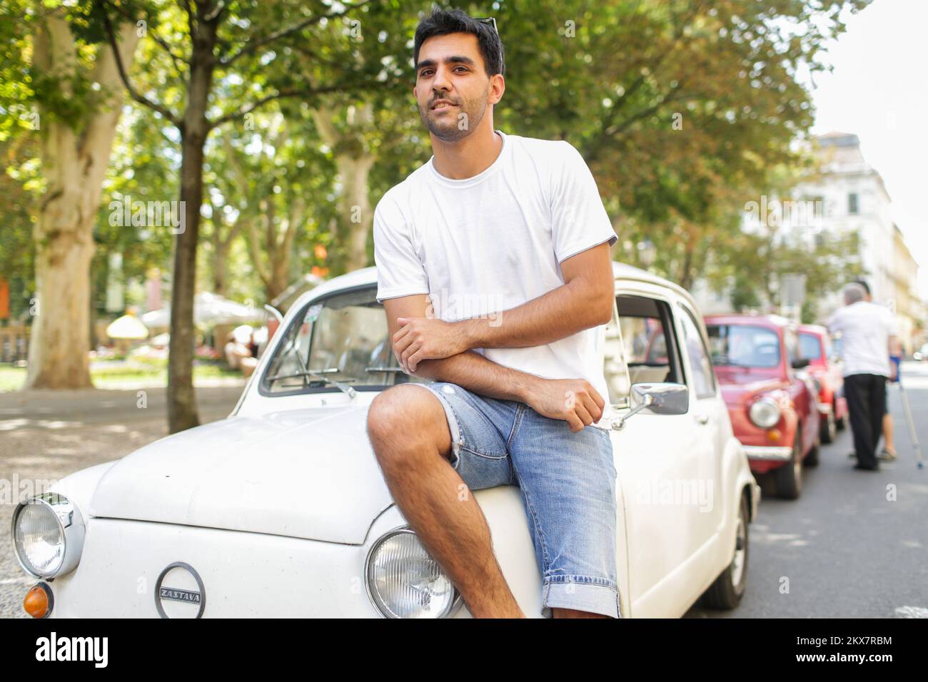 04.08.2018., Zagreb, Kroatien - Fiat 500 Liebhaber treffen im Park Zrinjevac Foto: Filip Kos/PIXSELL Stockfoto