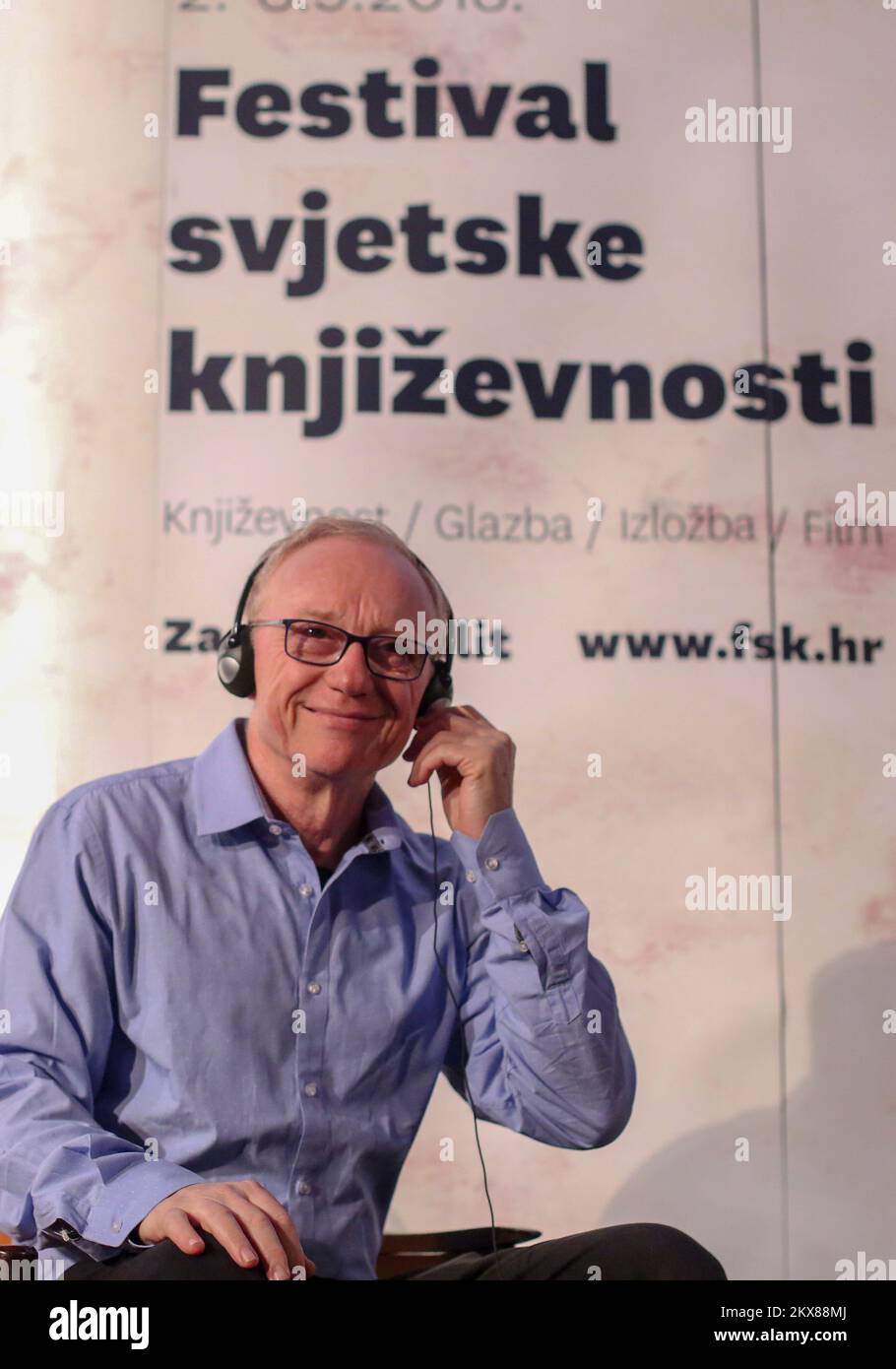 03.09.2018., Zagreb, Kroatien - der berühmte israelische Schriftsteller David Grossman sprach auf dem Weltliteraturfestival 6. in Cinema Europa. Foto: Matija Habljak/PIXSELL Stockfoto