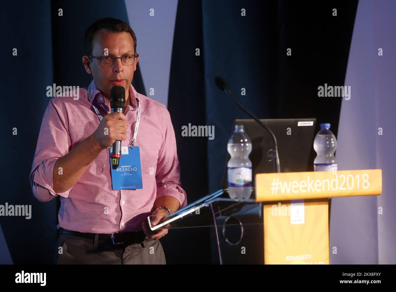 21.09.2018., Rovinj - 11. Medienfestival Am Wochenende. Vortrag mit atrificial Intelligence in programmatischer Werbung. Dozent Paul Martin. Foto: Borna Filic/PIXSELL Stockfoto