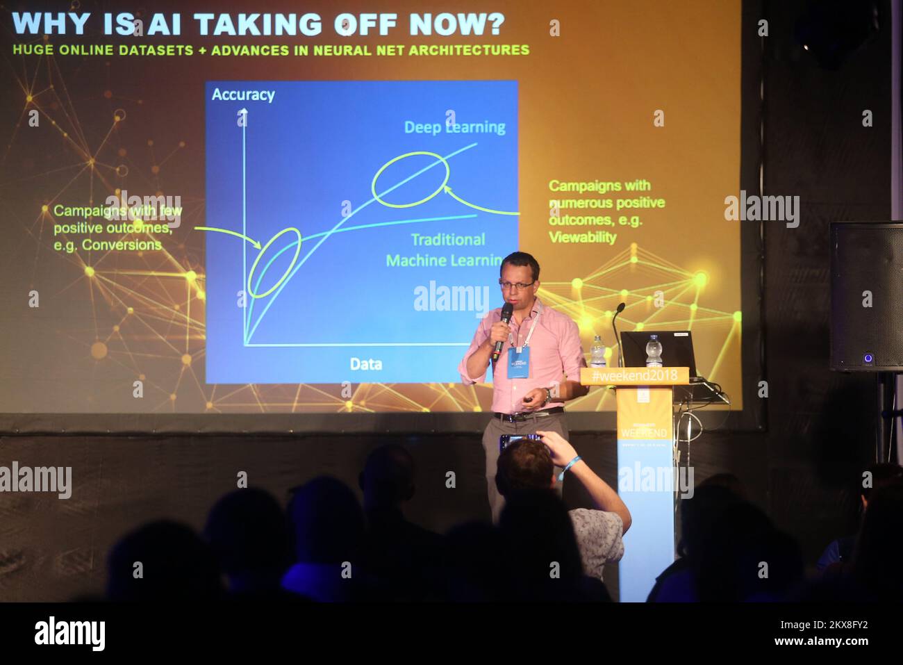 21.09.2018., Rovinj - 11. Medienfestival Am Wochenende. Vortrag mit atrificial Intelligence in programmatischer Werbung. Dozent Paul Martin. Foto: Borna Filic/PIXSELL Stockfoto