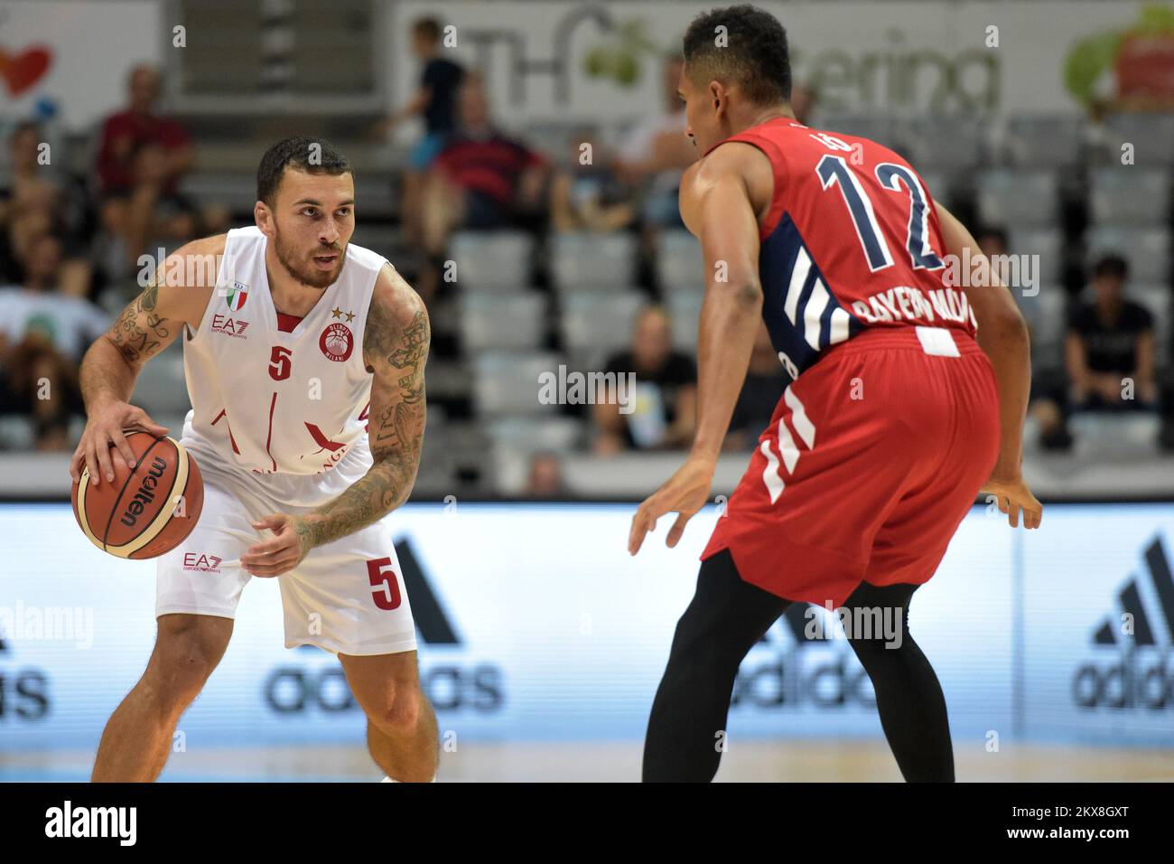 23.09.2018. Zadar - Olimpia Milano und FC Bayern München im Spiel um den 3.. Platz des Zadar Basketball Tournament Olimpia Milano gewonnen mit 82:77. Mike James Foto: Dino Stanin/PIXSELL Stockfoto