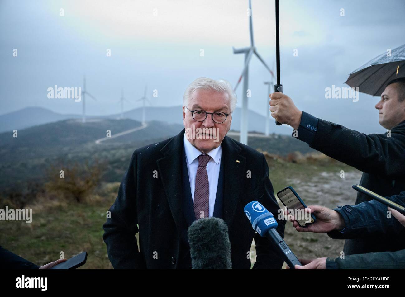 Bogdanci, Nordmazedonien. 30.. November 2022. Der deutsche Präsident