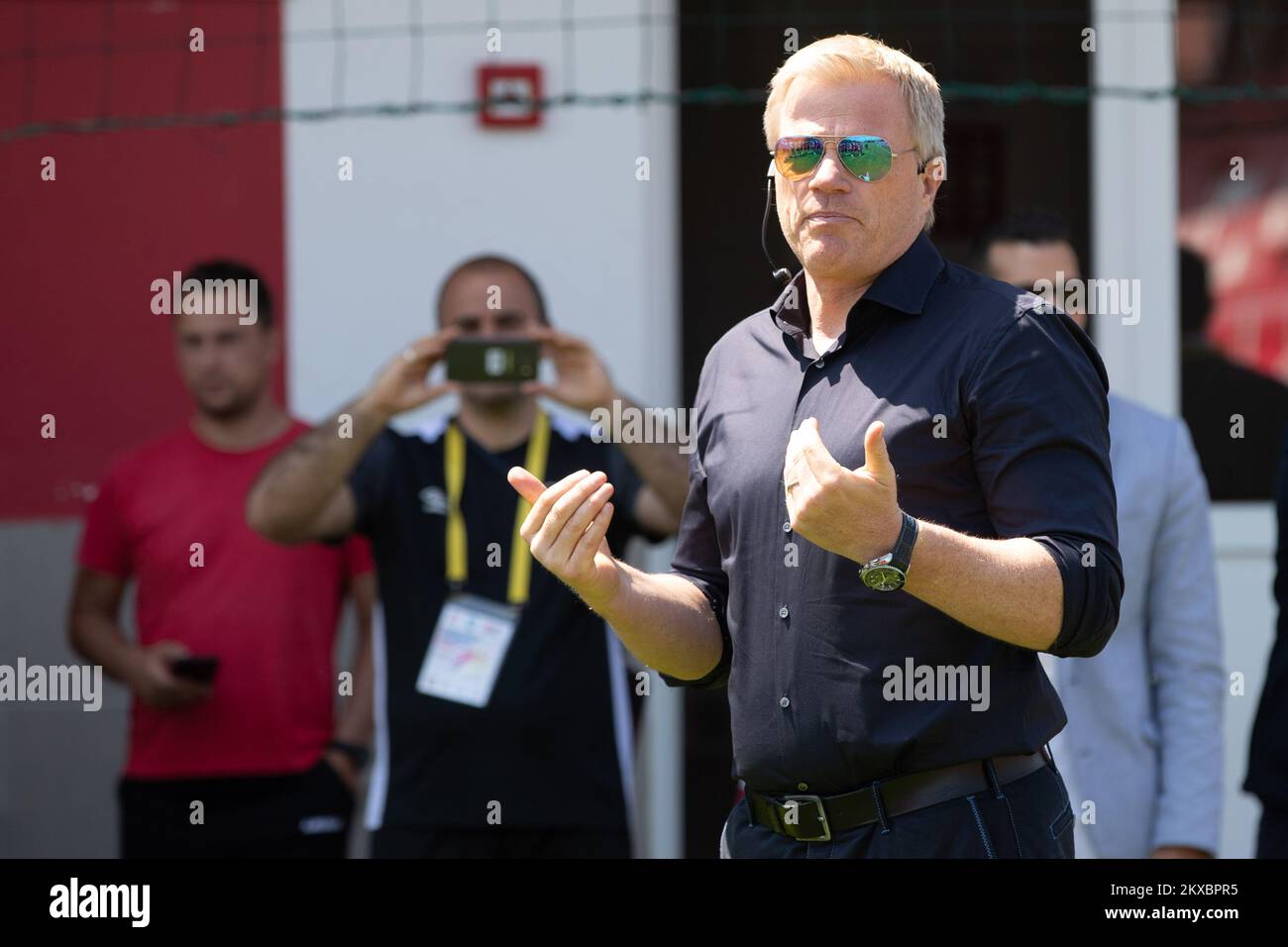 07.06.2019., Zagreb, Kroatien - ehemaliger deutscher Torhüter Oliver Kahn nahm an der 4.. Konferenz der Fußballtrainer und Torhüter Teil, die an der Akademie des kroatischen Fußballverbands in Sesvete stattfand. Foto: Davor Puklavec/PIXSELL Stockfoto