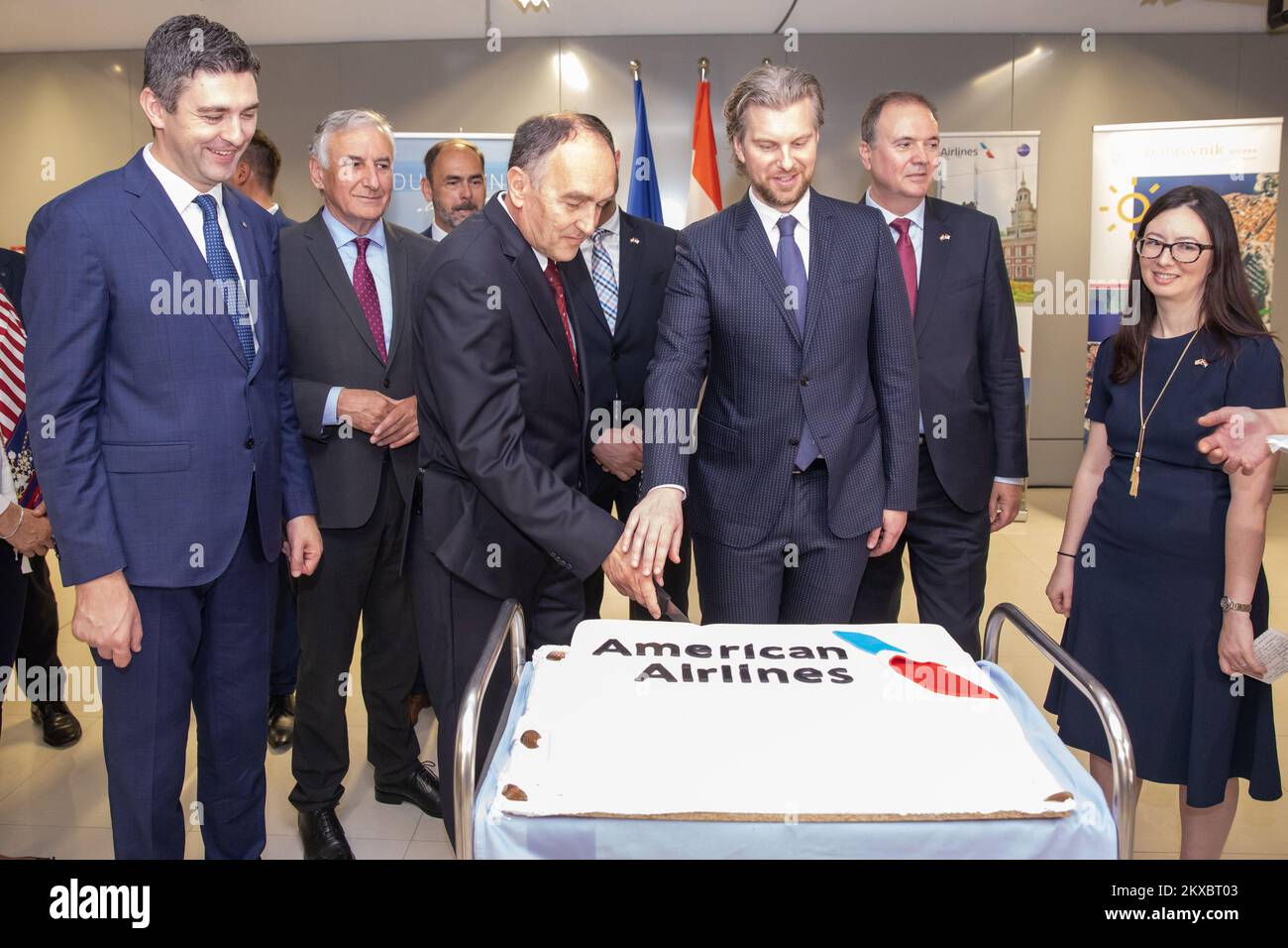 08.06.2019., Zracna luka Dubrovnik, Konavle - U dubrovacku zracnu luku U Cilipima jutros je sletio zrakoplov na letu AA148 American Airlinesa. Prvi je to Izravan let izmedju Sjedinjenih Americkih Drzava i Republike Hrvatske, a americki avioprijevoznik vratio se U Dubrovnik nakon gotovo 30 godina. Direktor za europske operacija American Airlinesa Richard Muise. Richard Muise, Director of European Operations bei American Airlines. Foto: Grgo Jelavic/PIXSELL Stockfoto