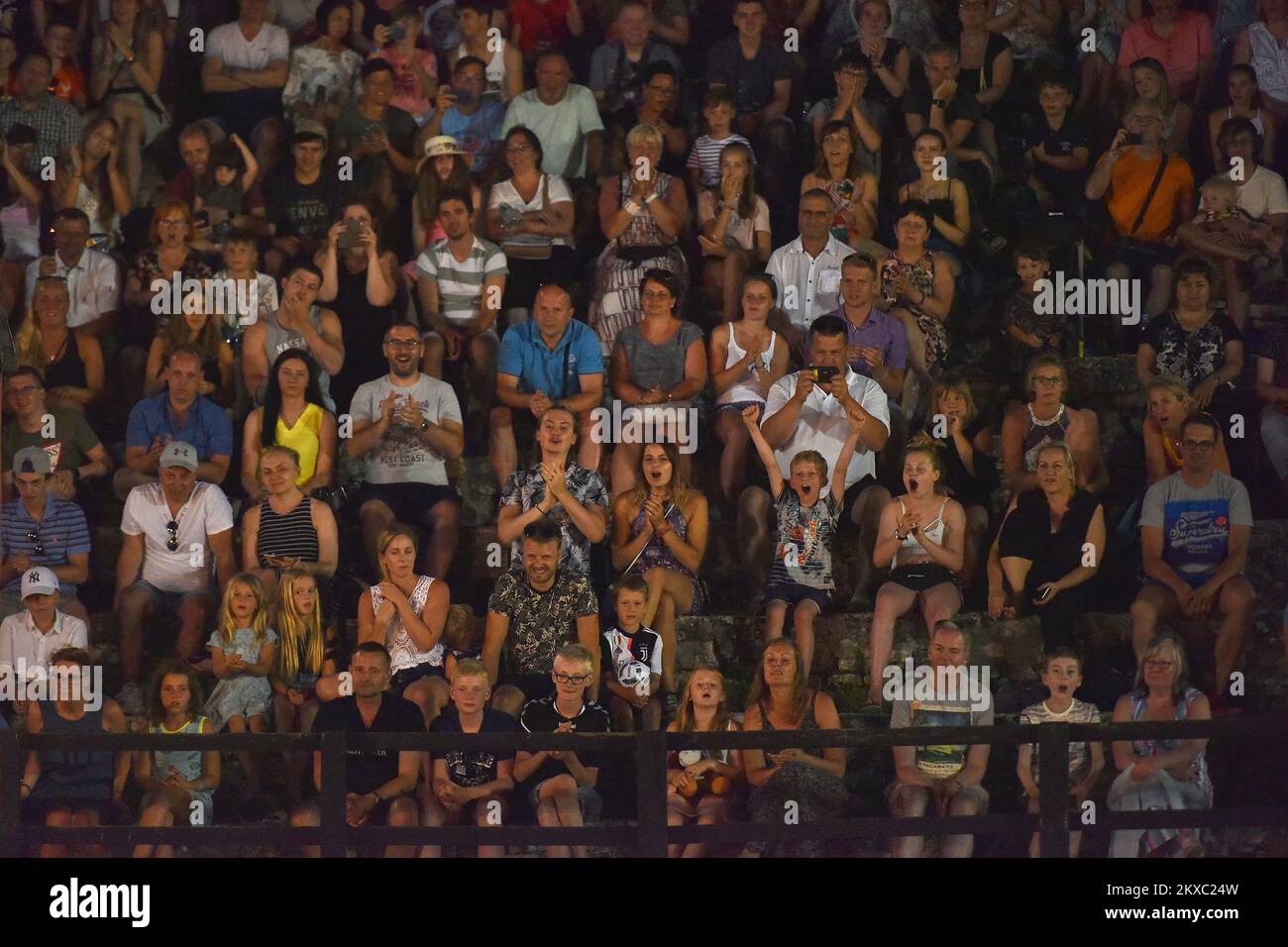 03.07.2019., Kroatien, Pula - im Rahmen des Antiquitätstages fanden Gladiatorenkämpfe im Amphitheater von Pula statt. Foto: Dusko Marusic/PIXSELL Stockfoto