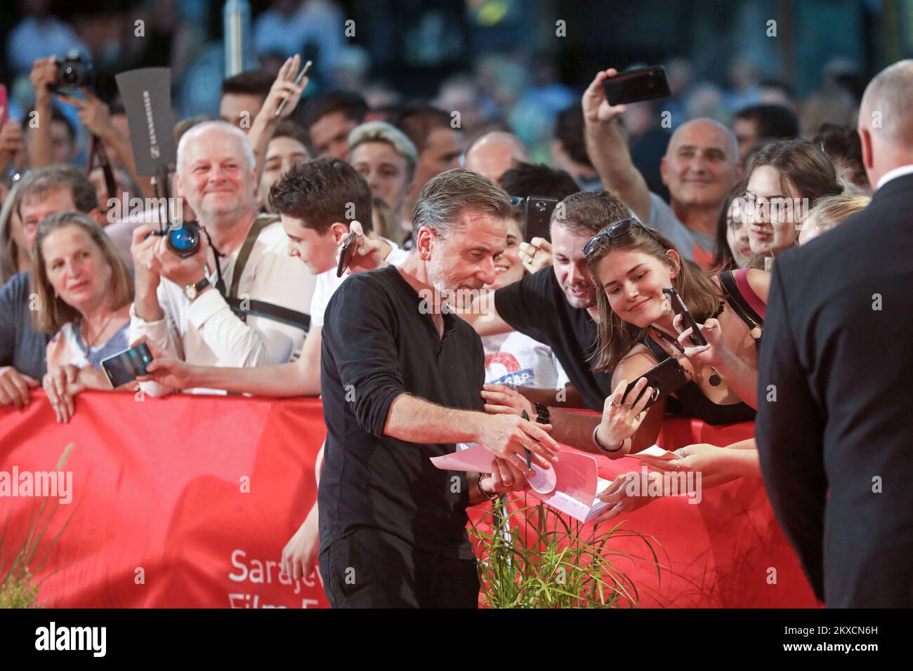 Der englische Schauspieler Tim Roth erstrahlt während eines Sarajevo Filmfestivals 25. in Sarajevo, Bosnien und Herzegowina am 20. August 2019. Foto: Armin Durgut/PIXSELL Stockfoto