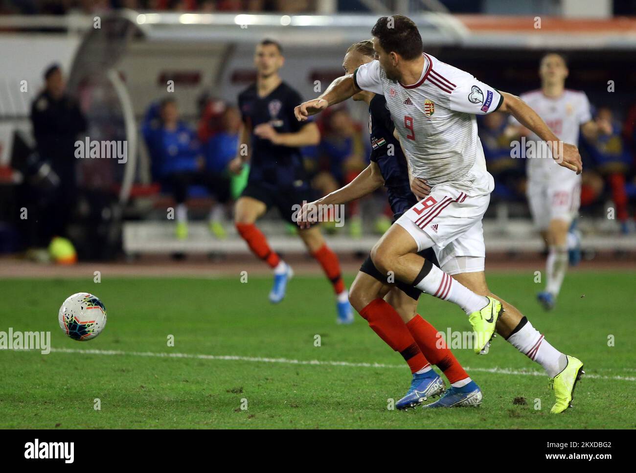 10.10.2019. Stadion Poljud, Split, Kroatien - Qualifikation für die Europameisterschaft, Gruppe E, Runde 6 , Kroatien - Ungarn. . Adam Szalai Foto: Milan Sabic/PIXSELL Stockfoto