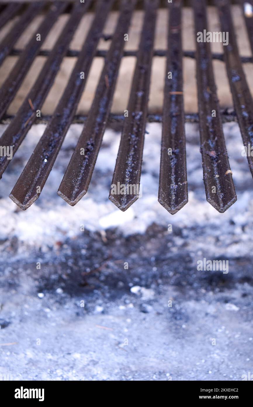 Detail eines Grills zum Braten Stockfoto