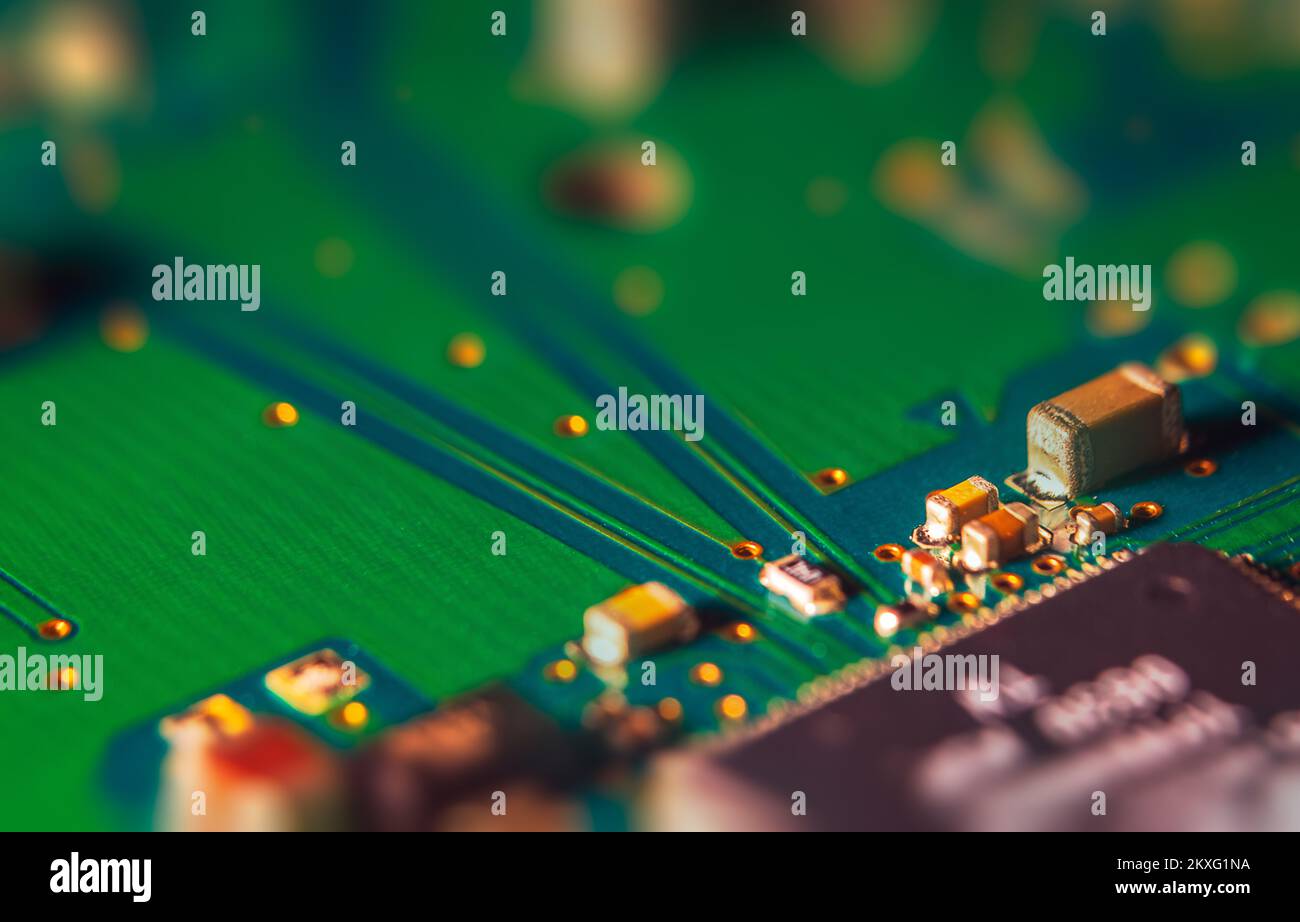 Hintergrund Textur der Hauptplatine digitalen Mikrochips Stockfoto