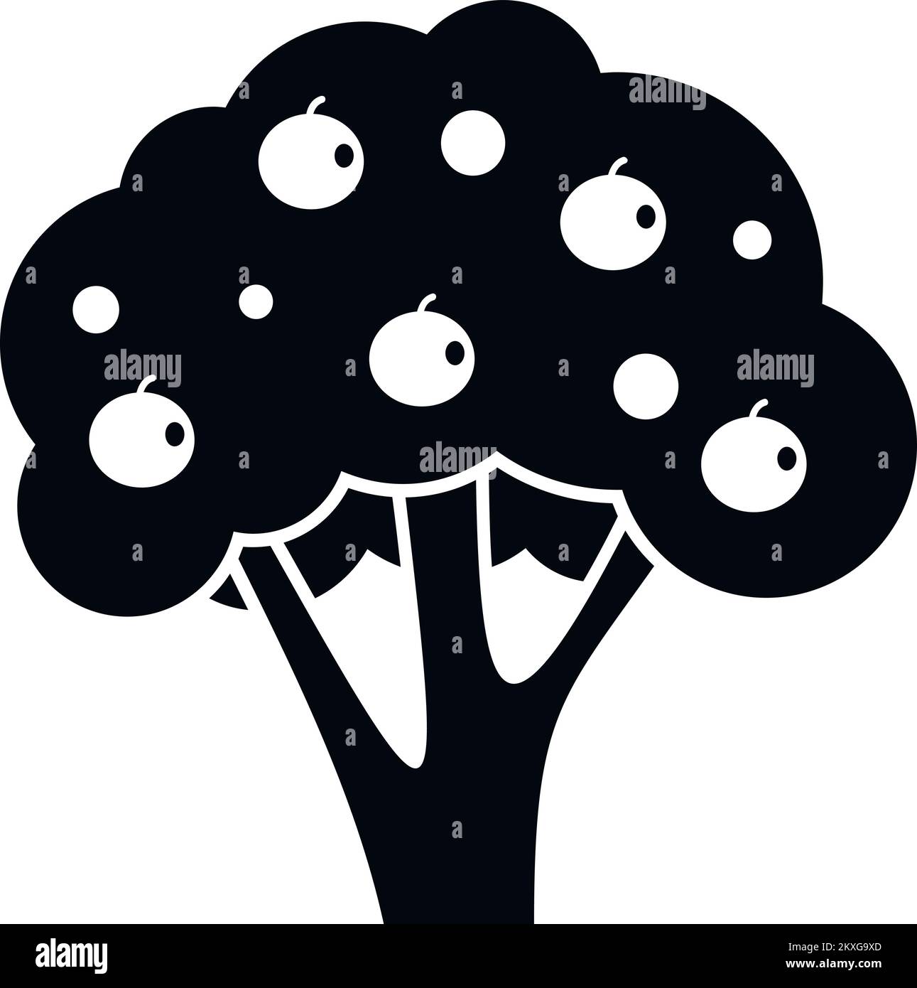 Kleines Apfelbaumsymbol einfacher Vektor. Ernte auf dem Hof. Frische Blüte Stock Vektor