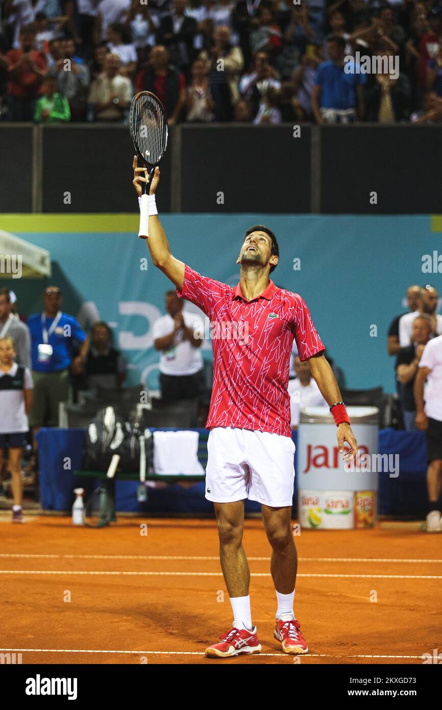 20.06.2020., Zadar - Adria Tour Tennis Turnier. Novak Djokovic aus Serbien gegen Borna Coric aus Kroatien. Djokovic gewann 4:1, 4:3. Foto: Marko Dimic/PIXSELL Stockfoto