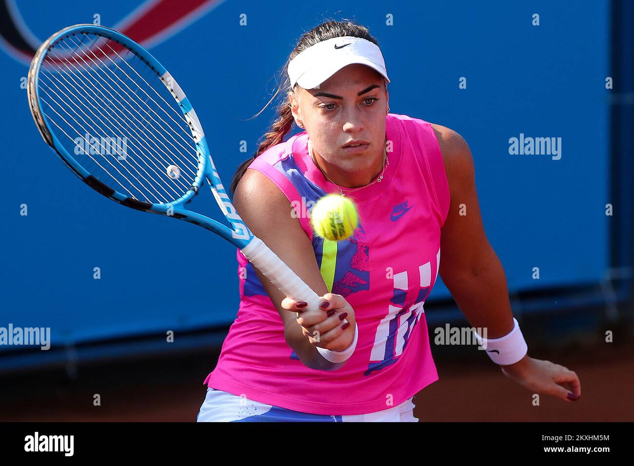 Ana Konjuh von Kroatien während des Spiels zwischen Jule Niemeier von Deutschland beim Zagreb 2020 Tennis Turnier W25 in Zagreb, Kroatien am 15. September 2020. Anja Konjuh gewann 1:0. Foto: Goran Stanzl/PIXSELL Stockfoto