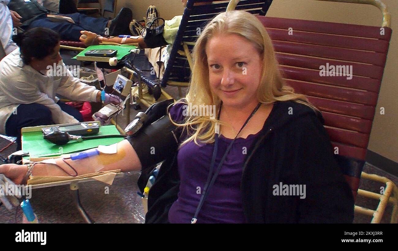 American Red Cross Blood Drive. Vermont Tropical Storm Irene. Fotos zu Katastrophen- und Notfallmanagementprogrammen, Aktivitäten und Beamten Stockfoto