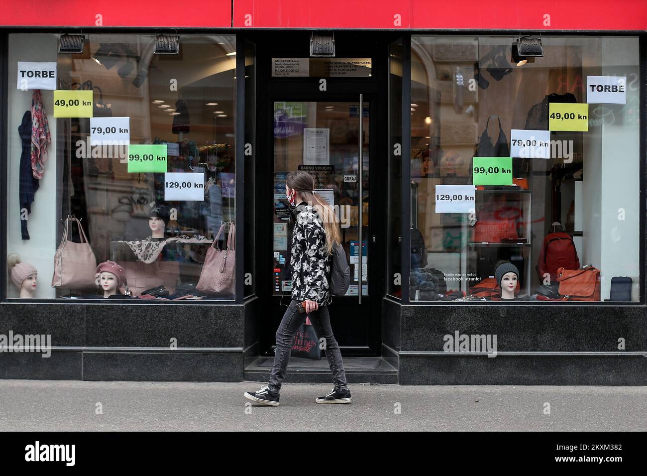 Die Bilder, die am 5. Februar aufgenommen wurden, zeigen den Alltag der Stadt in der Innenstadt zur Zeit der Corona-Virus-Pandemie., in Zagreb, Kroatien, am 05. Februar 2021. Foto: Igor Kralj/PIXSELL Stockfoto