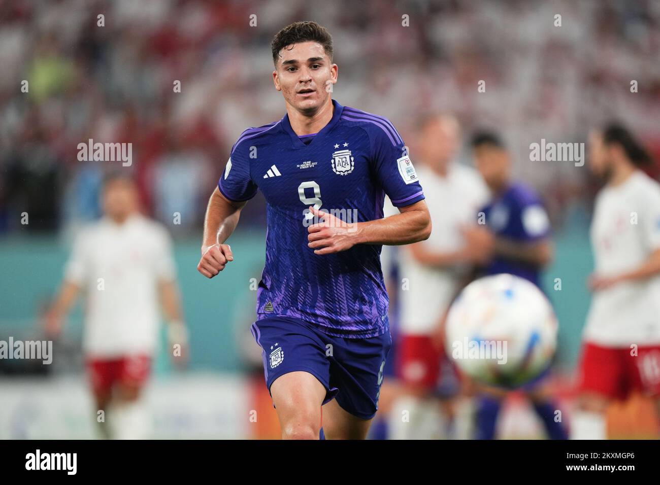 Julian Alvarez aus Argentinien während der FIFA-Weltmeisterschaft in Katar. , . In Doha, Katar. (Foto: Bagu Blanco/PRESSIN) Guthaben: SIPA USA/Alamy Live News Stockfoto