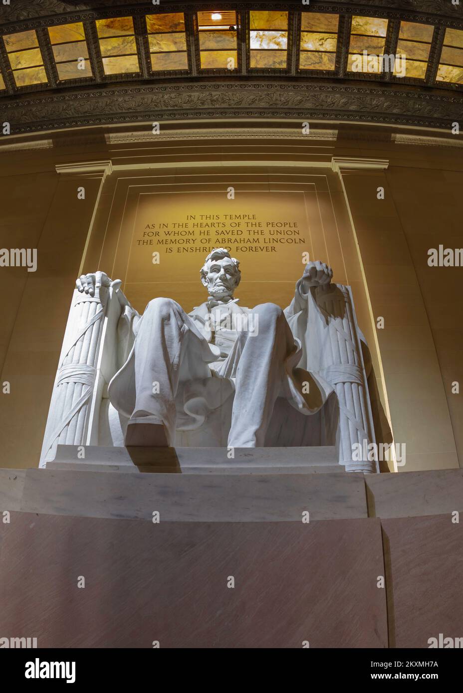 Porträt eines Präsidenten im Lincoln Memorial Stockfoto