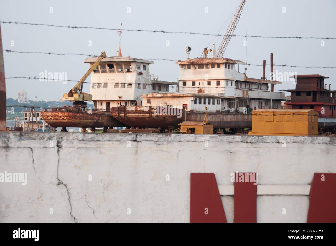 Werft, Kinshasa, Demokratische Republik Kongo Stockfoto