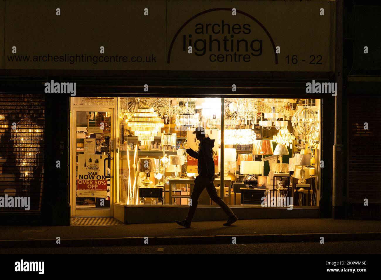 Eine Schaufensterausstellung in der Newtownards Road im Osten von Belfast. Stockfoto