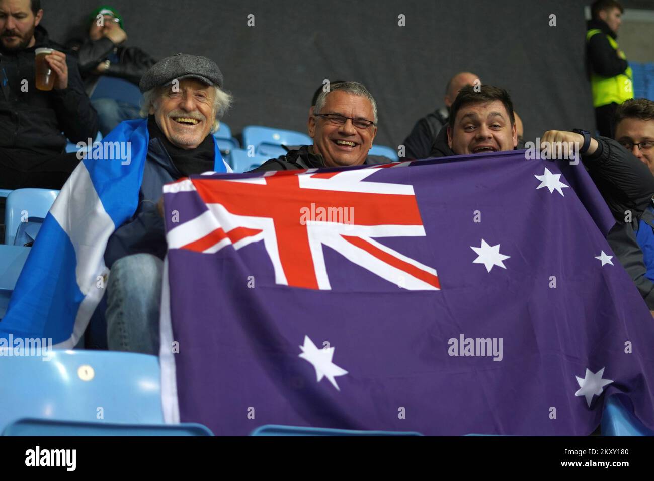 Australische Rugby-Liga-Fans bei der Rugby-Liga-Weltmeisterschaft Stockfoto