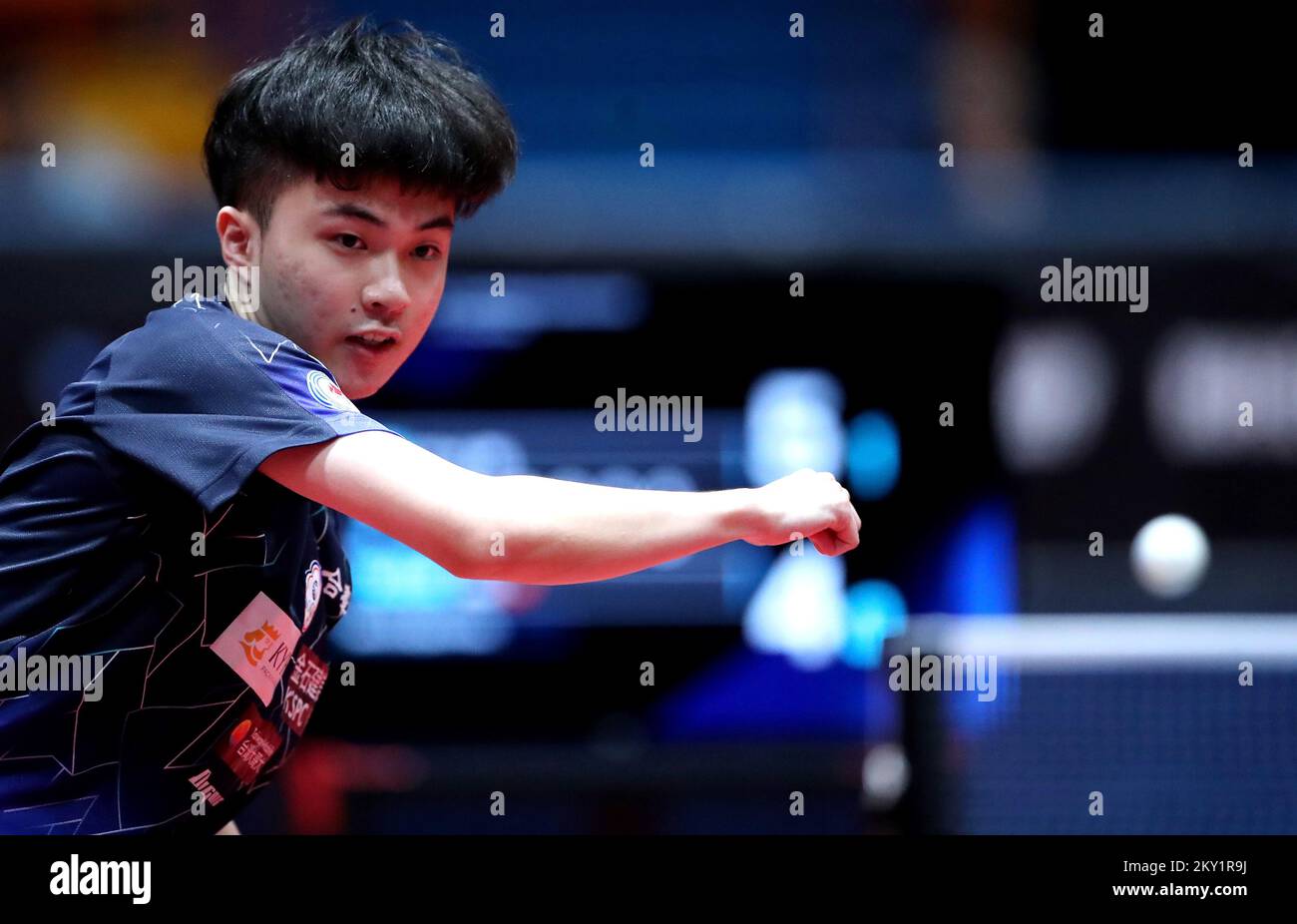 Yun-Ju Lin aus Taiwan tritt beim WTT Contender Zagreb 2022 Men's Singles Finale gegen Peng Xiang aus China am 19. Juni 2022 in der Dom Sportova Hall in Zagreb, Kroatien, an. Foto: Sanjin Strukic/PIXSELL Stockfoto