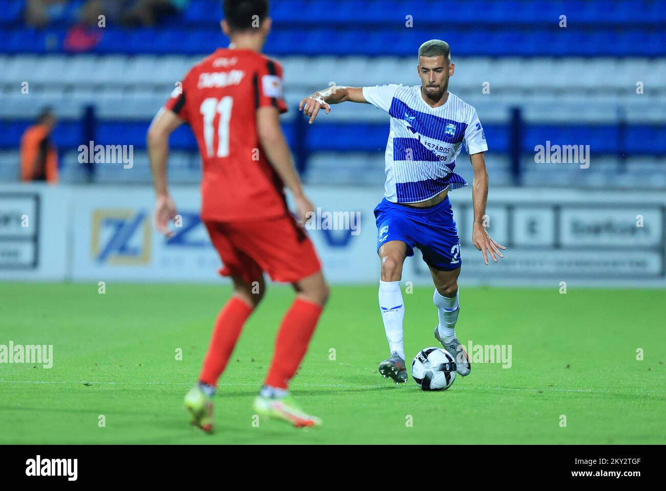 UEFA Europa Conference League zweite Qualifikationsrunde, 2.-Bein-Spiel zwischen NK Ussjek und FC Kyzylzhar in Gradski Vrt, in der kroatischen Stadt, am 28. Juli 2022. Foto: Davor Javorovic/PIXSELL Stockfoto