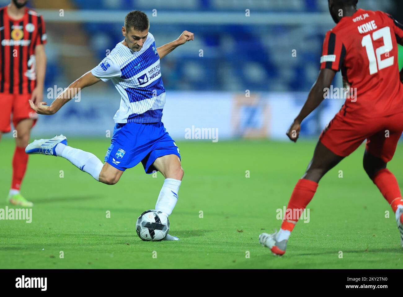 UEFA Europa Conference League zweite Qualifikationsrunde, 2.-Bein-Spiel zwischen NK Ussjek und FC Kyzylzhar in Gradski Vrt, in der kroatischen Stadt, am 28. Juli 2022. Petar Brlek Foto: Davor Javorovic/PIXSELL Stockfoto