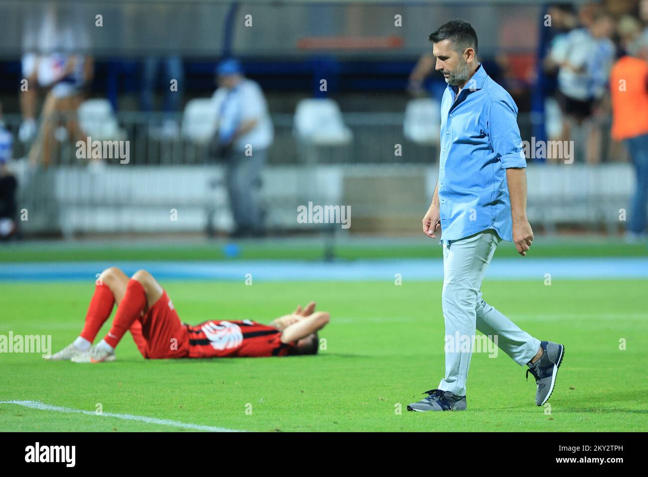 UEFA Europa Conference League zweite Qualifikationsrunde, 2.-Bein-Spiel zwischen NK Ussjek und FC Kyzylzhar in Gradski Vrt, in der kroatischen Stadt, am 28. Juli 2022. Nenad Bjelica Foto: Davor Javorovic/PIXSELL Stockfoto