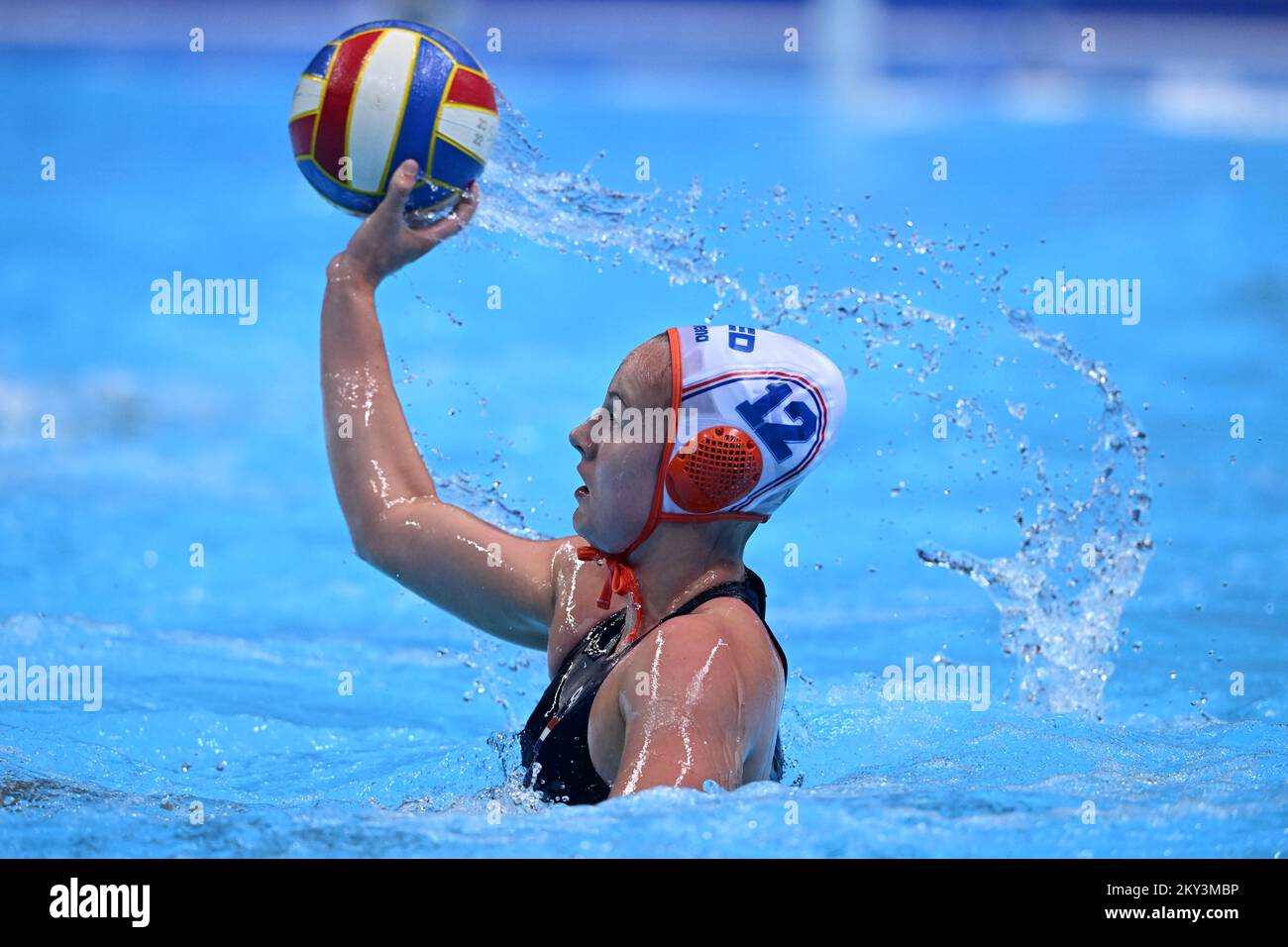 SPLIT, KROATIEN - 05. SEPTEMBER: Nina ten Broek aus den Niederlanden während des len-Wasserpolo-Europameisterschaftskampfs zwischen den Niederlanden und Frankreich in der Spaladium Arena am 5. September 2022 in Split, Kroatien Foto: Marko Lukunic/PIXSELL Stockfoto