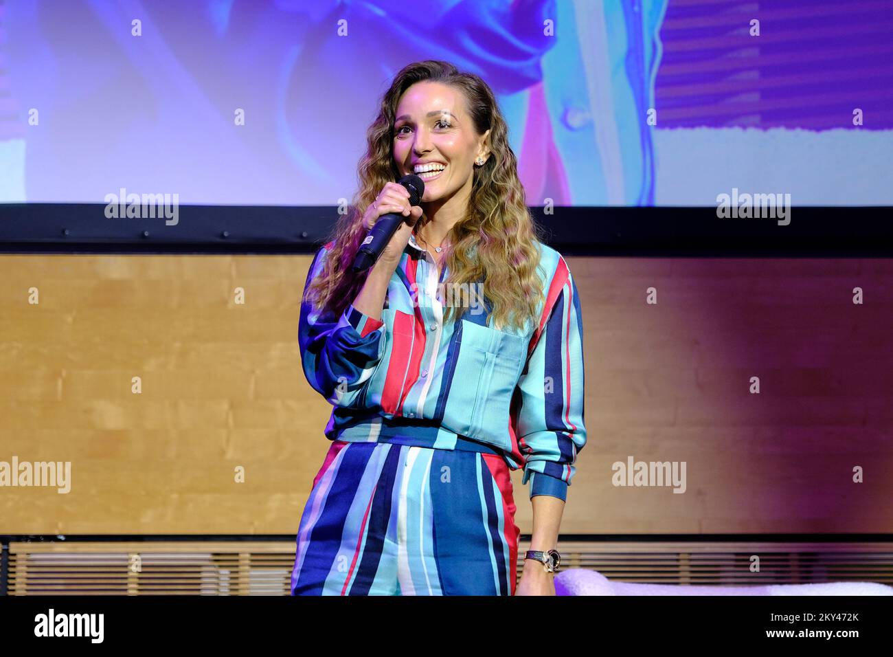 Mitbegründer und globale Leiterin der Novak Djokovic Foundation Jelena Djokovic bei einem Vortrag zum Konzept der bewussten Erziehung, der am 21. September 2022 im Mozaik Event Center in Zagreb, Kroatien, stattfand. Foto: Slaven Branislav Babic/PIXSELL Stockfoto