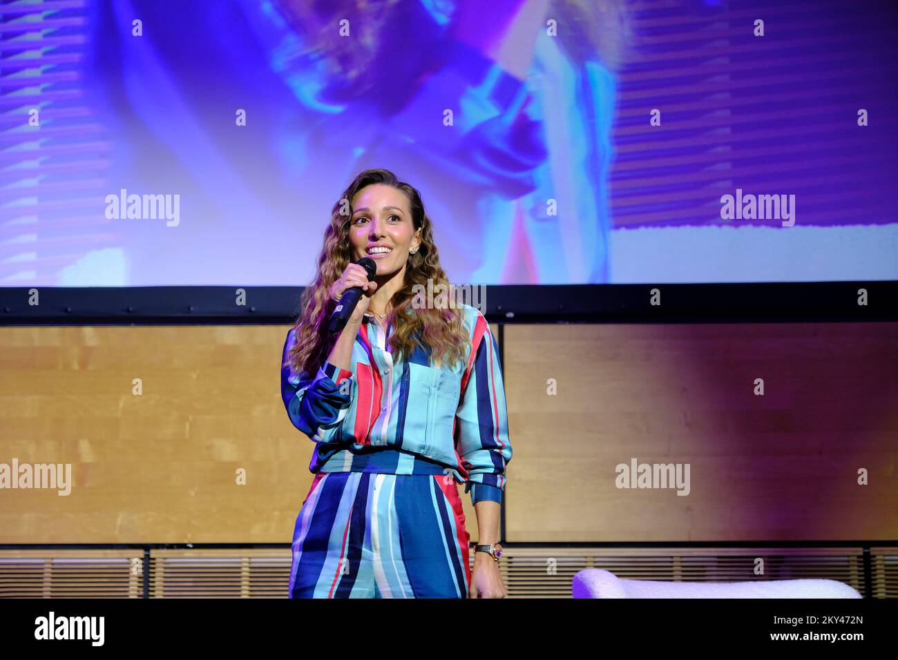 Mitbegründer und globale Leiterin der Novak Djokovic Foundation Jelena Djokovic bei einem Vortrag zum Konzept der bewussten Erziehung, der am 21. September 2022 im Mozaik Event Center in Zagreb, Kroatien, stattfand. Foto: Slaven Branislav Babic/PIXSELL Stockfoto