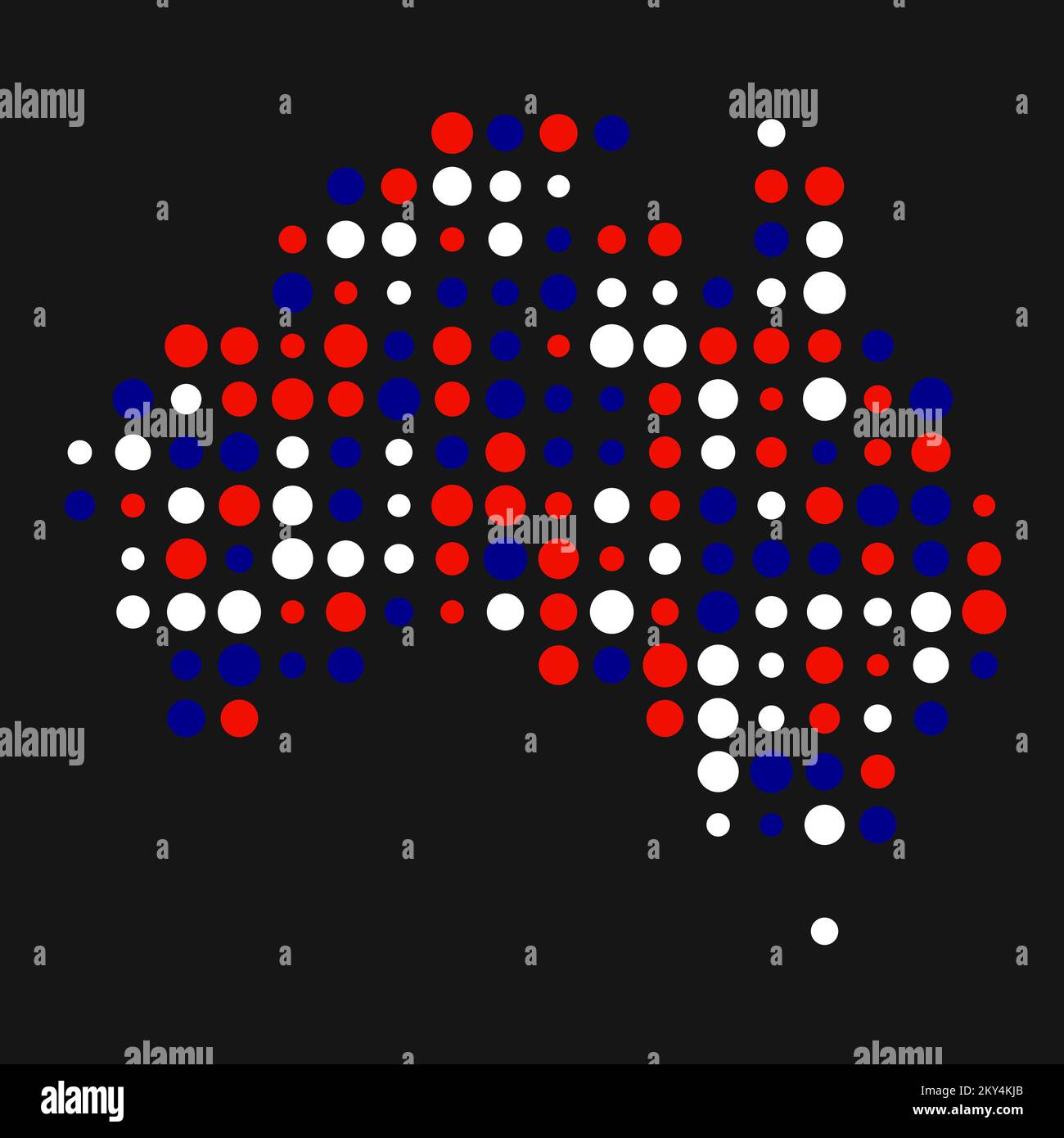 Australien Silhouette verpixelt generative Musterdarstellung Stock Vektor