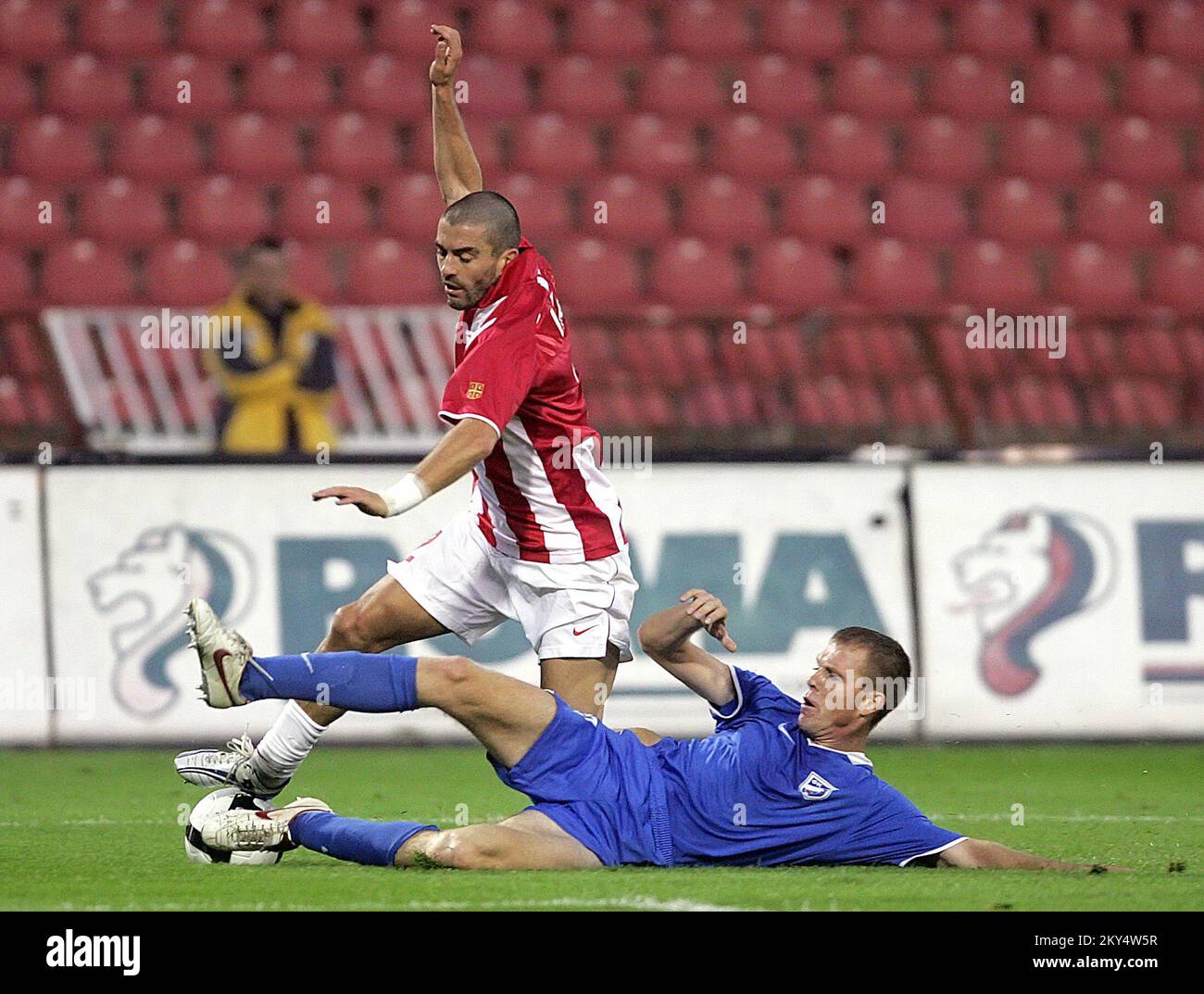 Red Star Belgrads Nikola Lazetic in Aktion Stockfoto