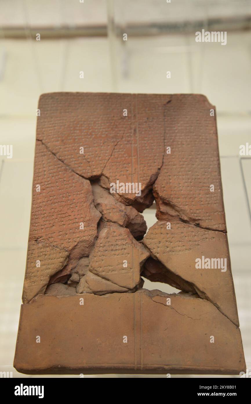 Die Urkunden der Suppiluliuma 1 (v. Chr. 14.. Jahrhundert) im Archäologischen Museum Istanbul in Istanbul, Türkei. Stockfoto