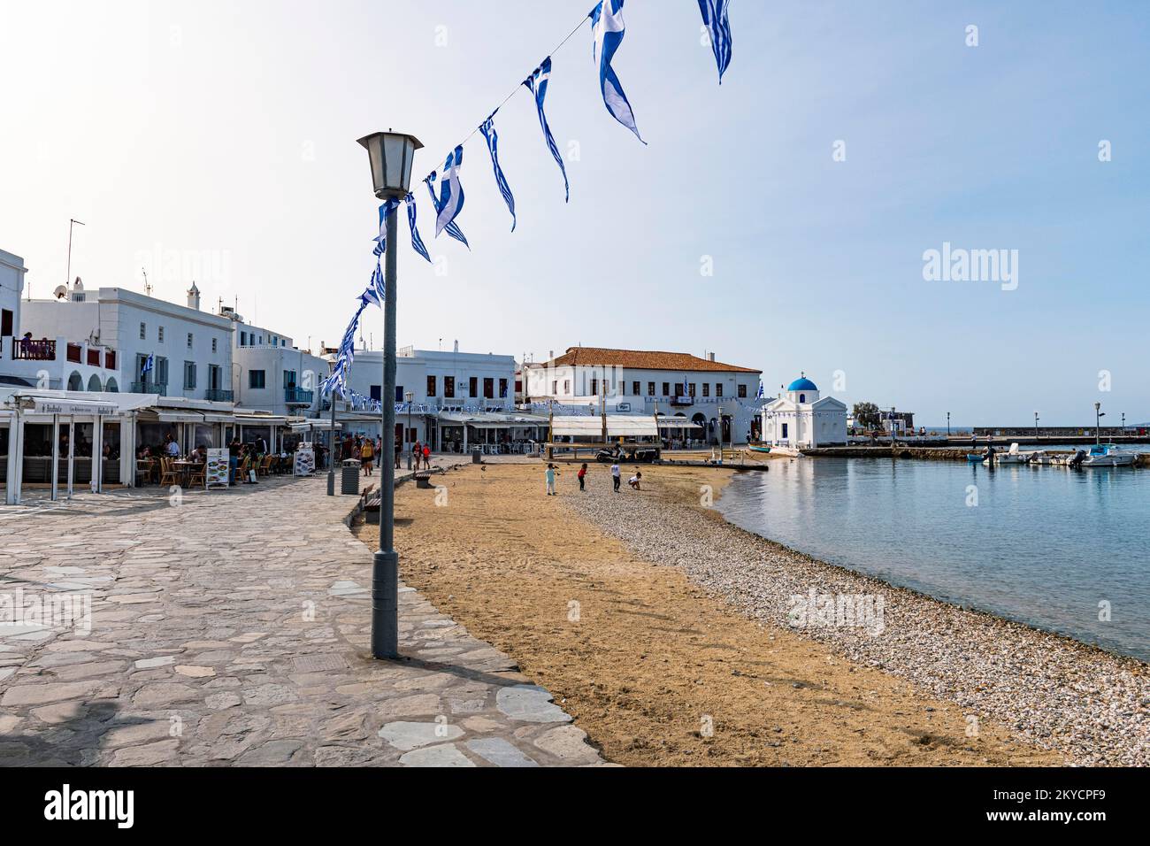 Alter Hafen von Horta, Mykonos, Griechenland Stockfoto