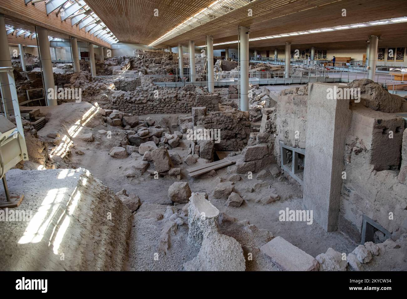 Prähistorische Stadt Akrotiri, Santorin, Griechenland Stockfoto