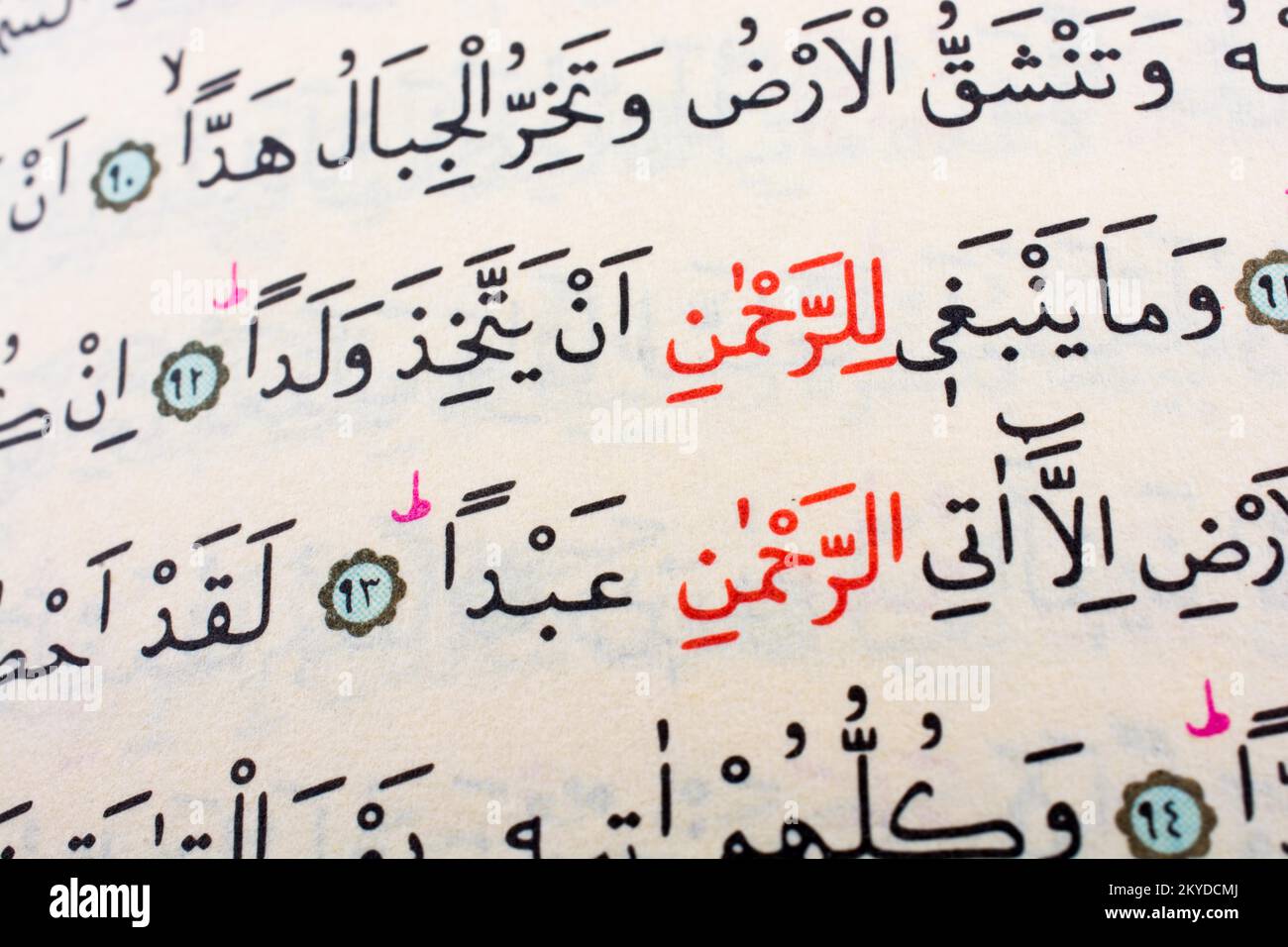 Der Heilige Koran auf weißem Hintergrund Stockfoto