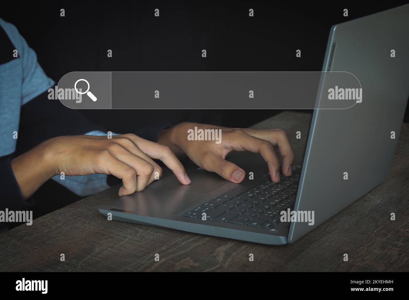 Internet-Suche und Internet-Nutzung für Unternehmen und Kommunikation Stockfoto