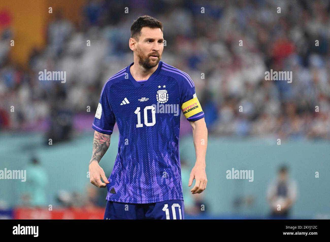 Lionel MESSI (ARG), Action, Einzelbild, Einzelmotiv ausschneiden, Halbfigur, Halbe Figur. Game 39, Gruppe C Polen PO) - Argentinien (ARG) 0-2 am 30.. November 2022, Stadium 974 Fußball-Weltmeisterschaft 20122 in Katar ab November 20.. - 18.12.2022? Stockfoto