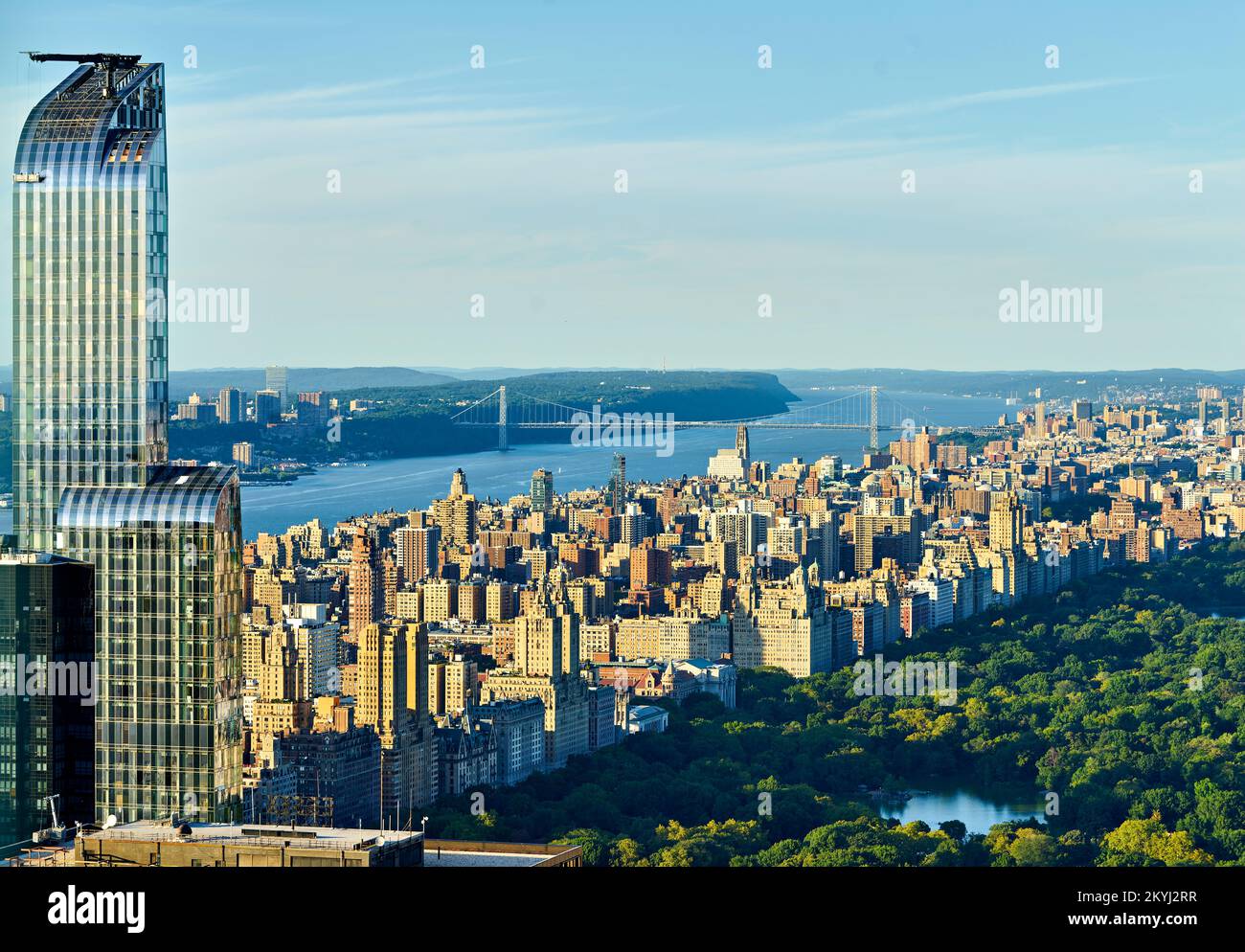 New York. Manhattan. Vereinigte Staaten. Luftaufnahme der Upper West Side Stockfoto