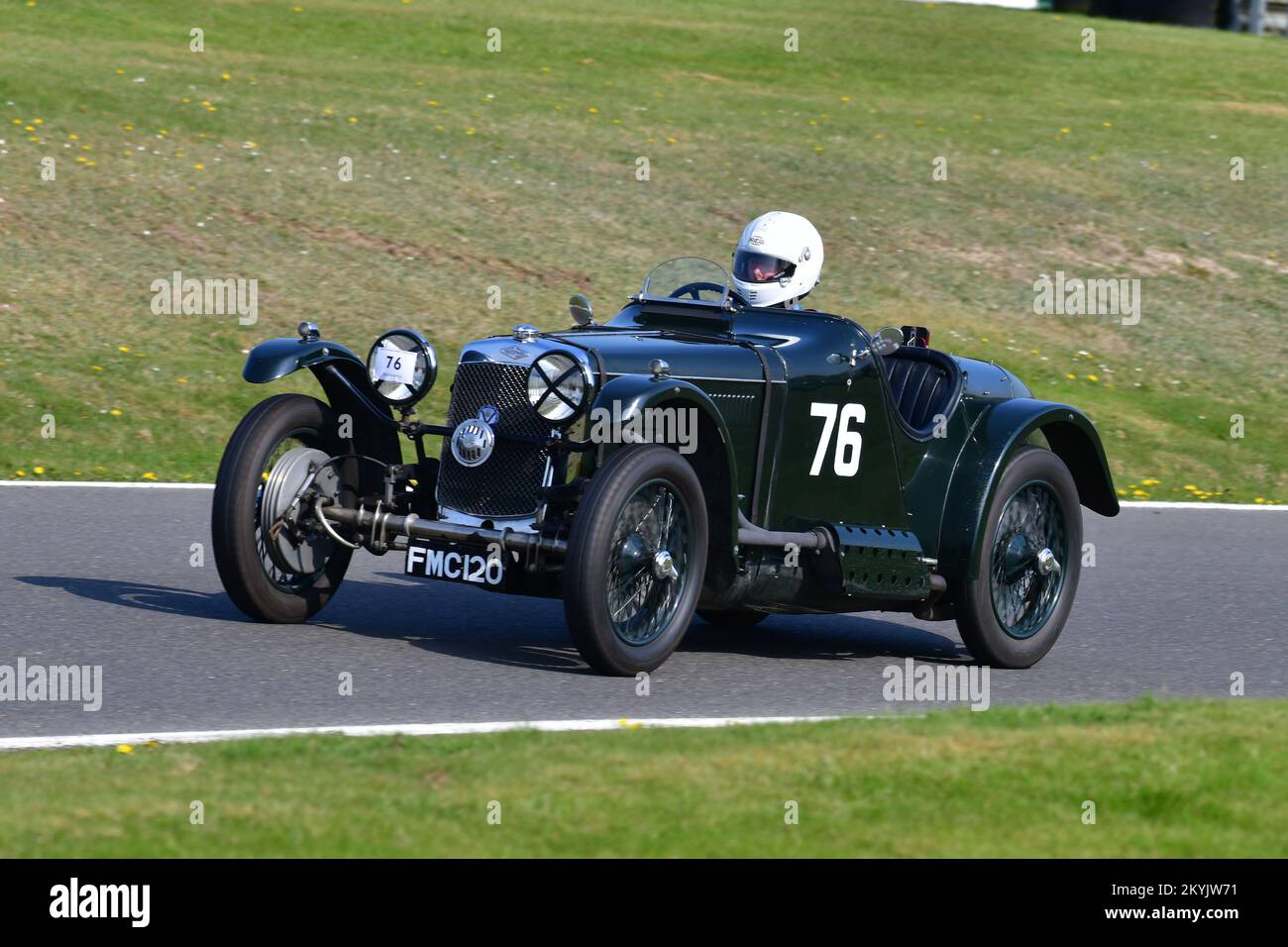 Andy Newbound, Frazer Nash Ulster 100, Frazer Nash/GN Race, fünfzehn Minuten knappes Rennen, mit Autos von Anfang des 1920er. Bis Mitte des 1930er. Jahrhunderts, m Stockfoto