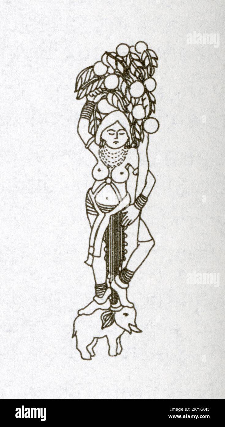 YAKSHI, YAKSHINI, compagnes des yaksha, épouse de Kubara. Stockfoto