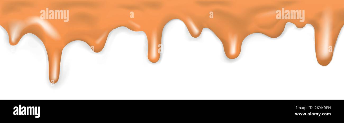 Fließendes Karamell auf weißem Hintergrund - Vektordarstellung Stock Vektor